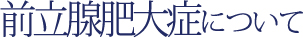 前立腺肥大症について